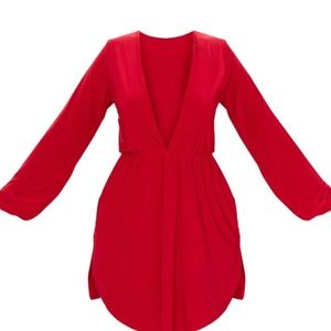 Long sleeve red dress